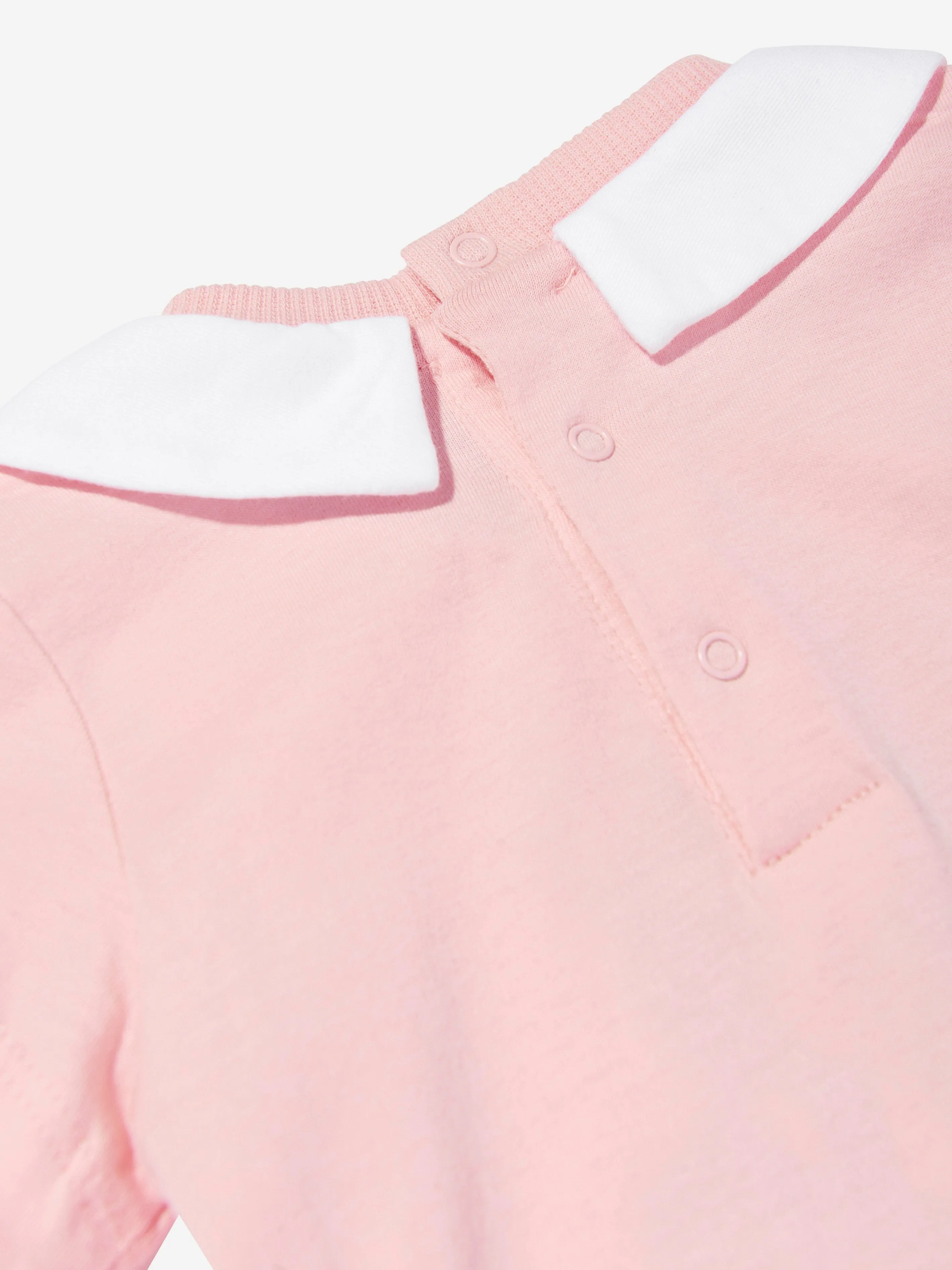 Baby Girls Teddy Bear Logo Romper in Pink