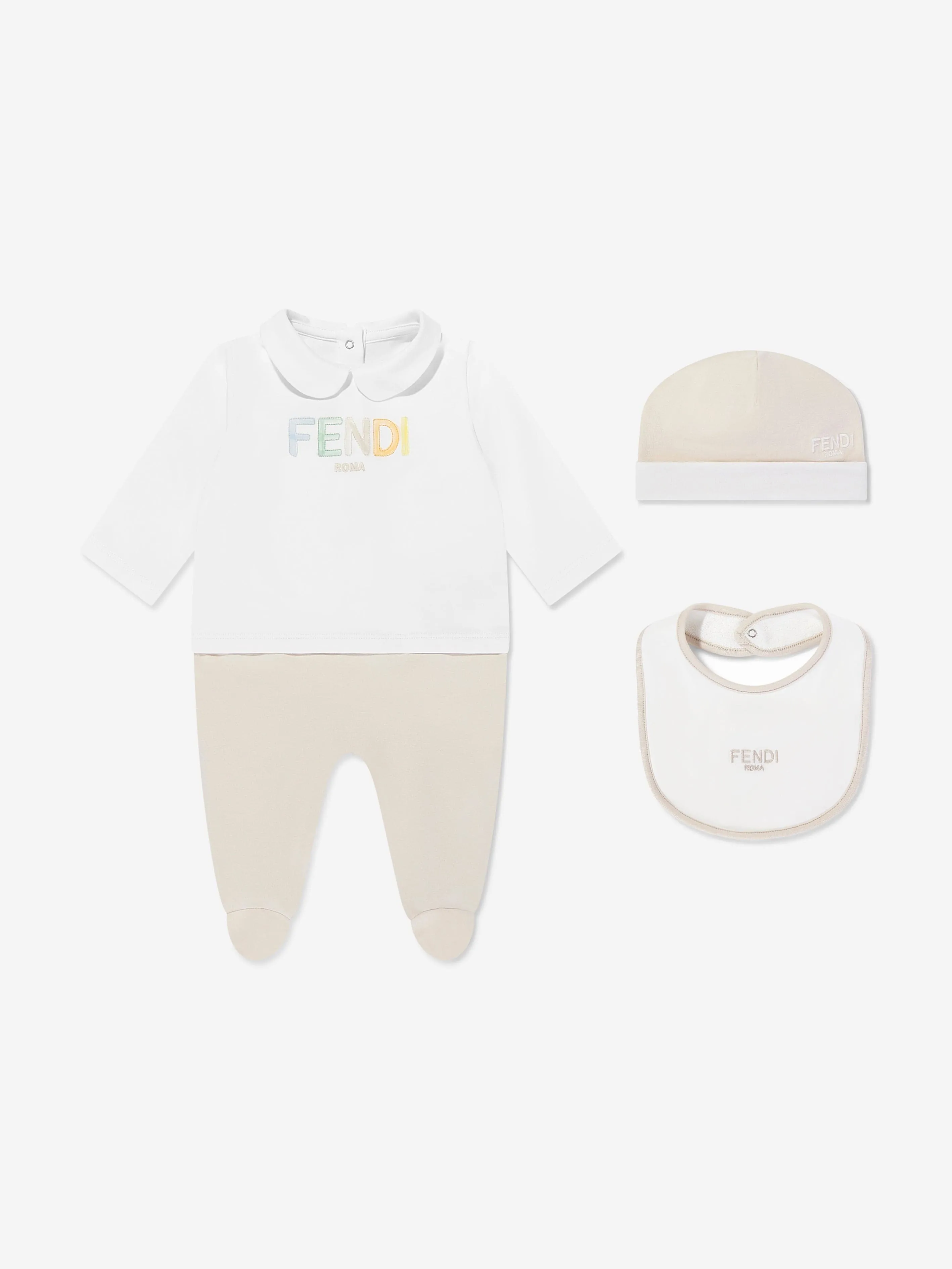 Baby Logo Babygrow Set in Beige
