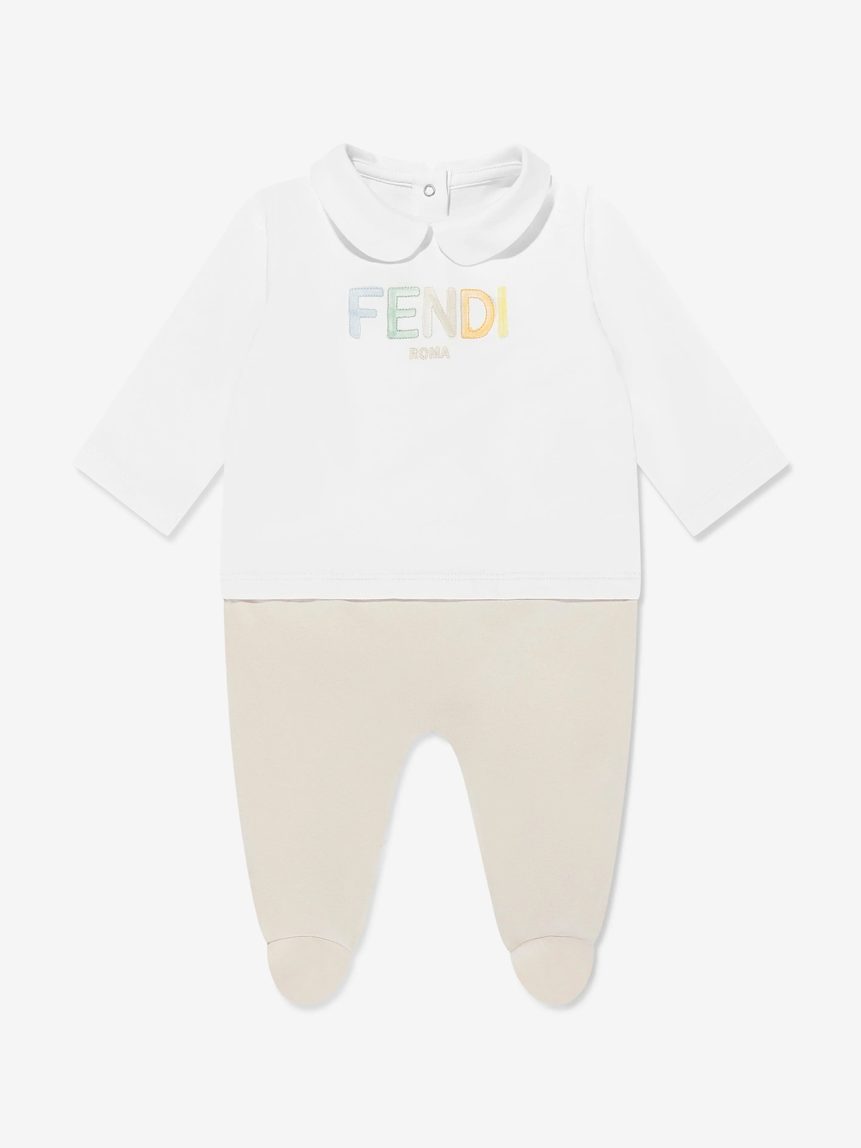 Baby Logo Babygrow Set in Beige