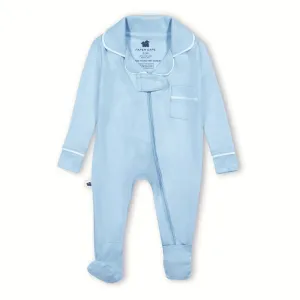 Baby Pima Cotton Footie In French Blue