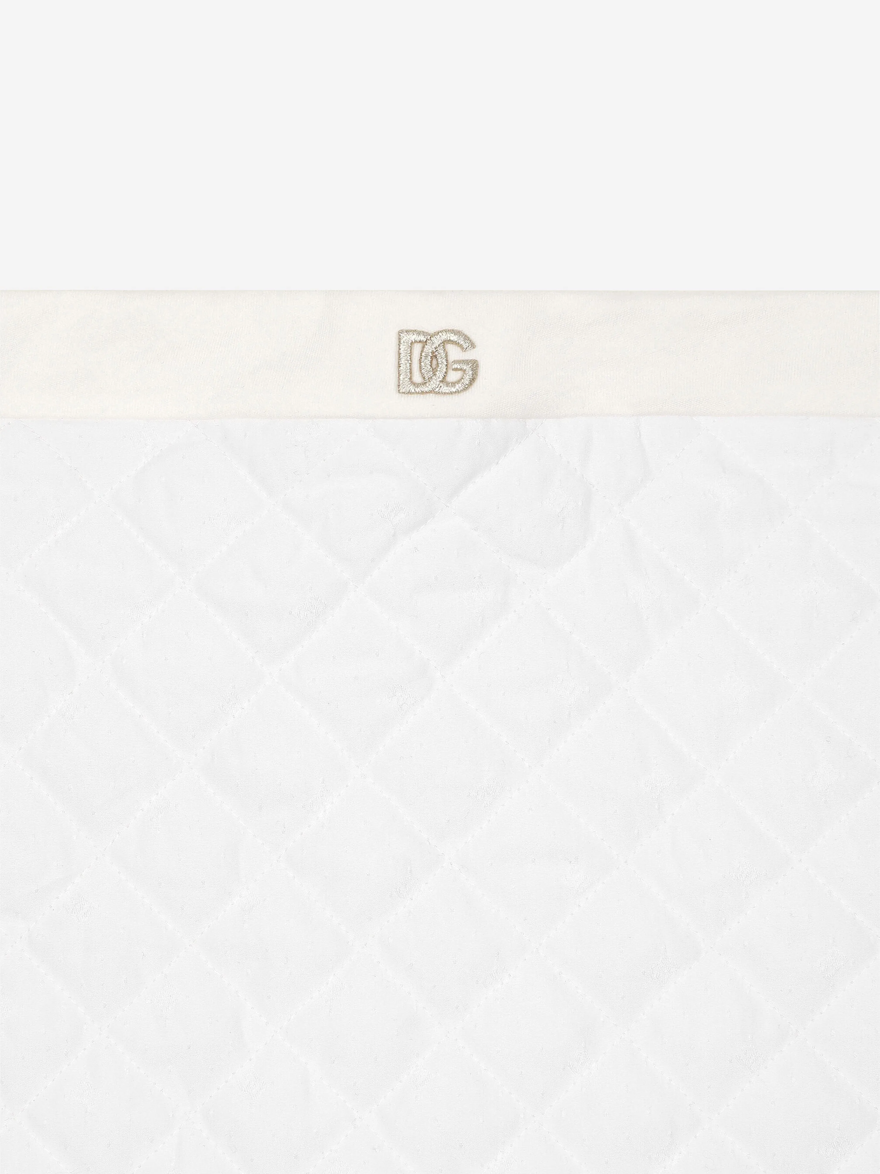 Baby Quilted Jacquard Logo Blanket in Ivory (72cm)