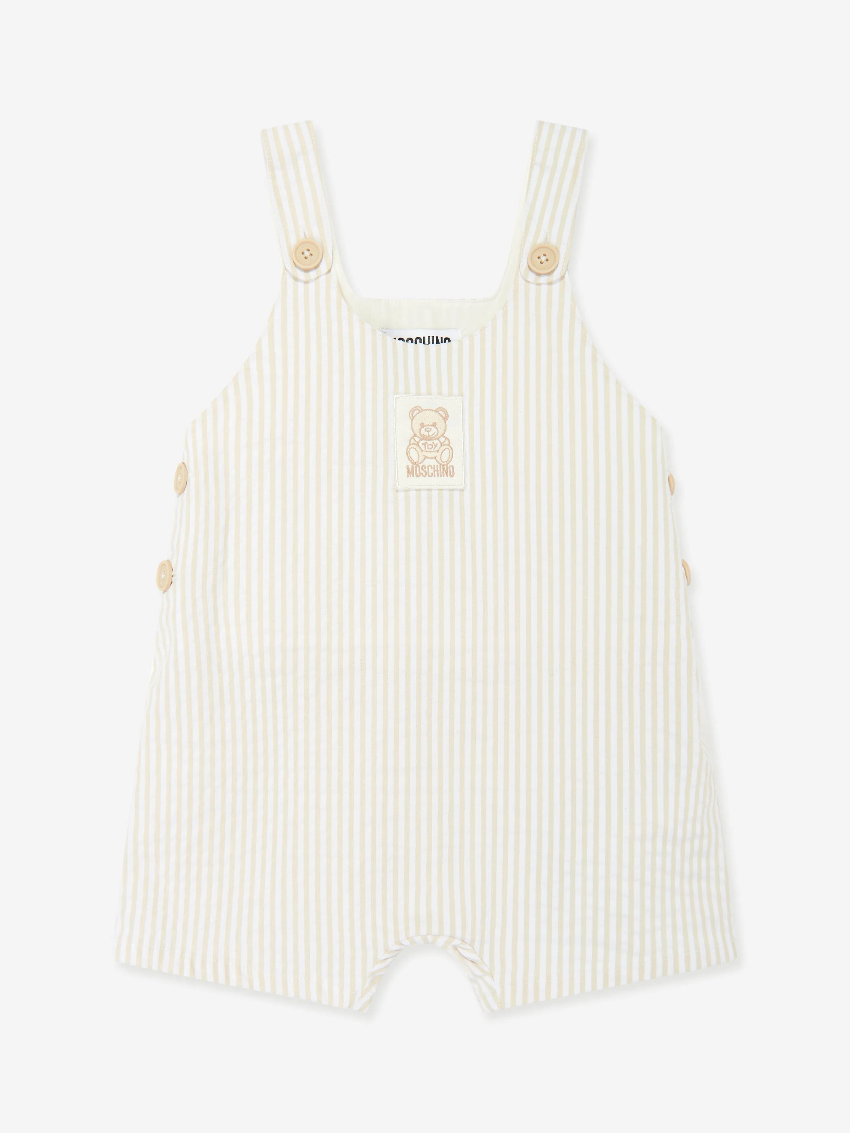 Baby T-Shirt and Dungarees Set in in Ivory