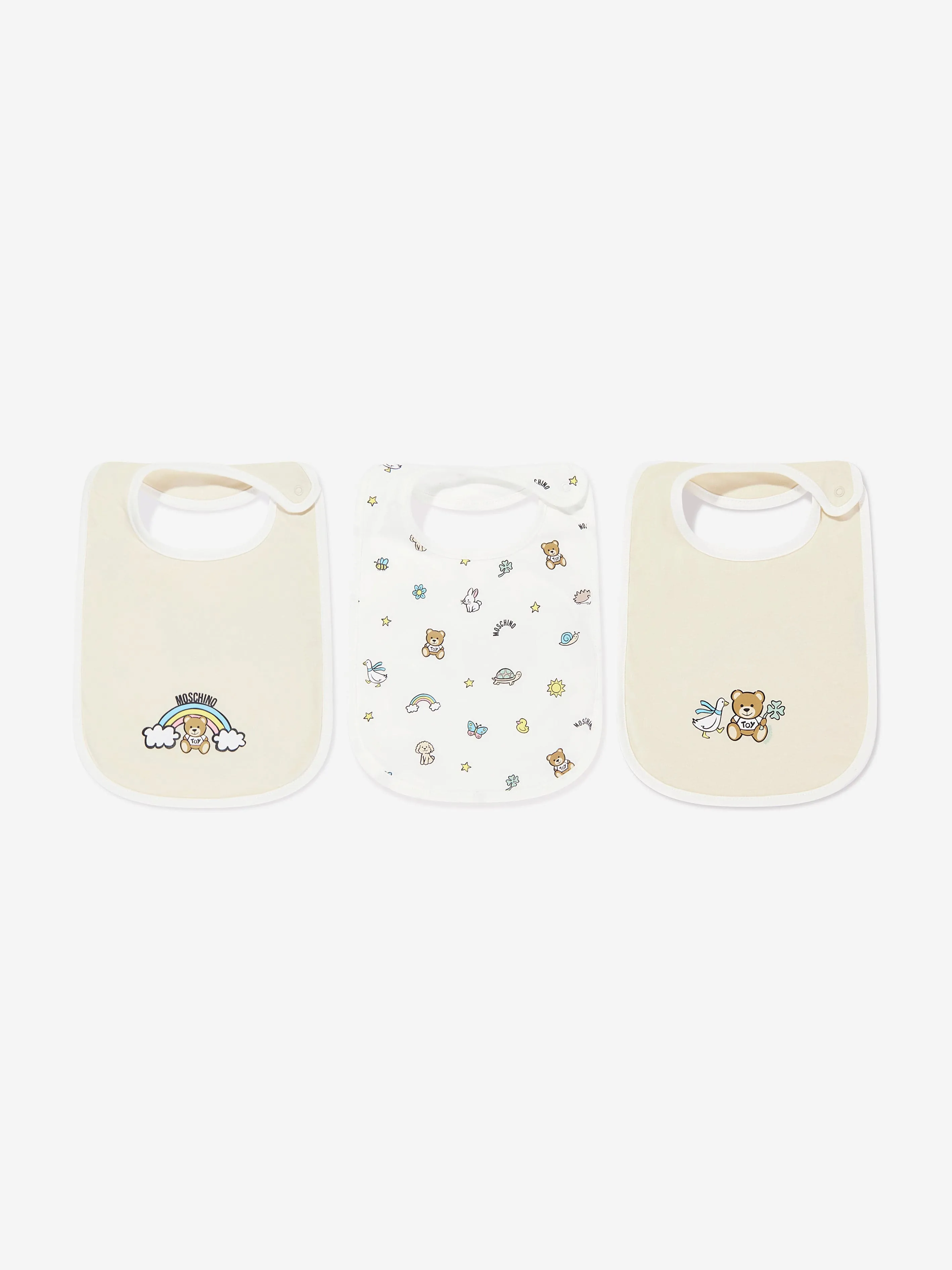 Baby Teddy Bear Bib Set (3 Piece) in Beige