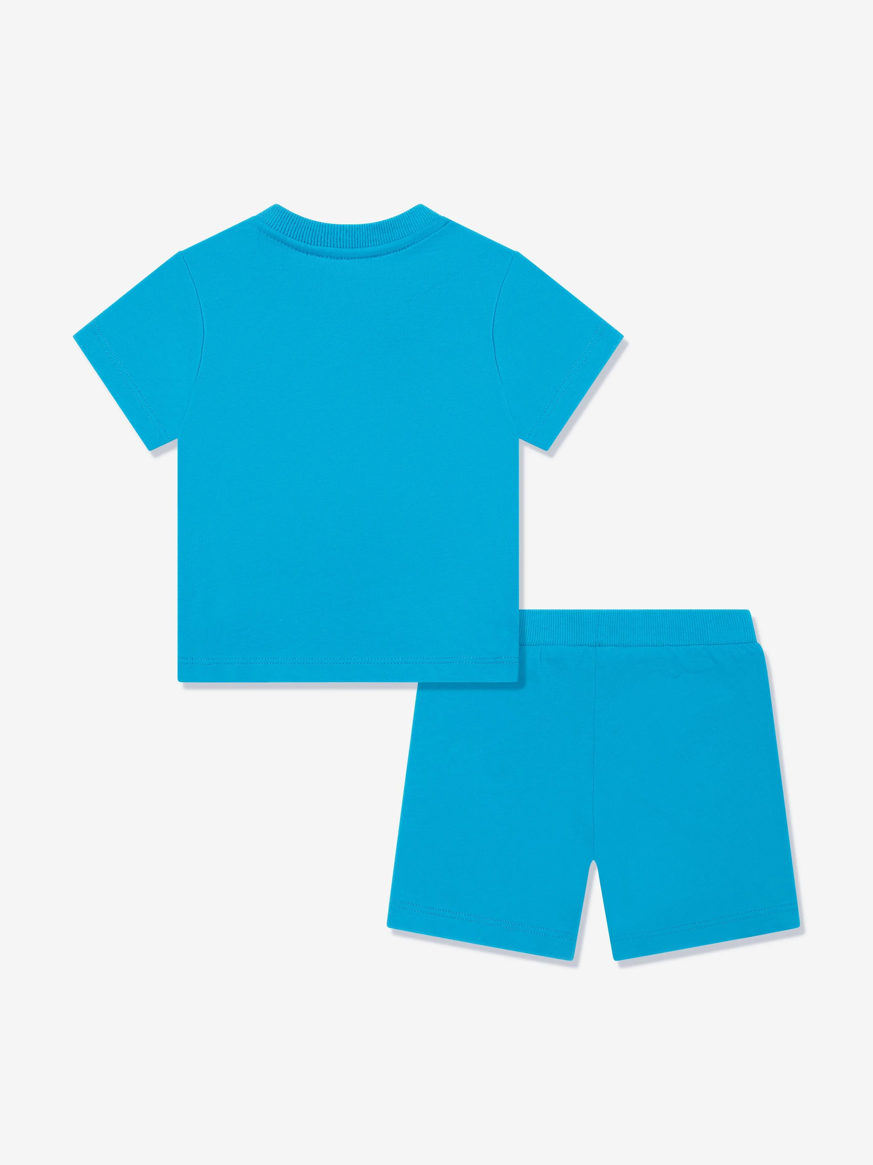 Baby Teddy Bear Logo Short Set in Blue