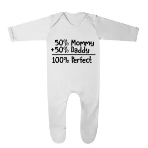 BabyBasics 50% Mummy & Daddy 100% Perfect White Rompersuit