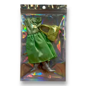 Barbie Clothes & Accessories in Zippered Mylar Bag