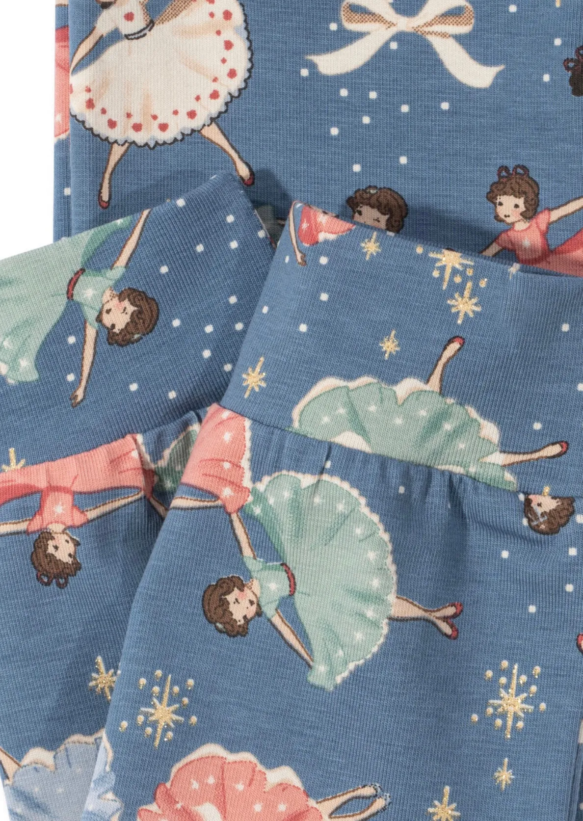 basic body/pants set gots - blue snow bow ballerina