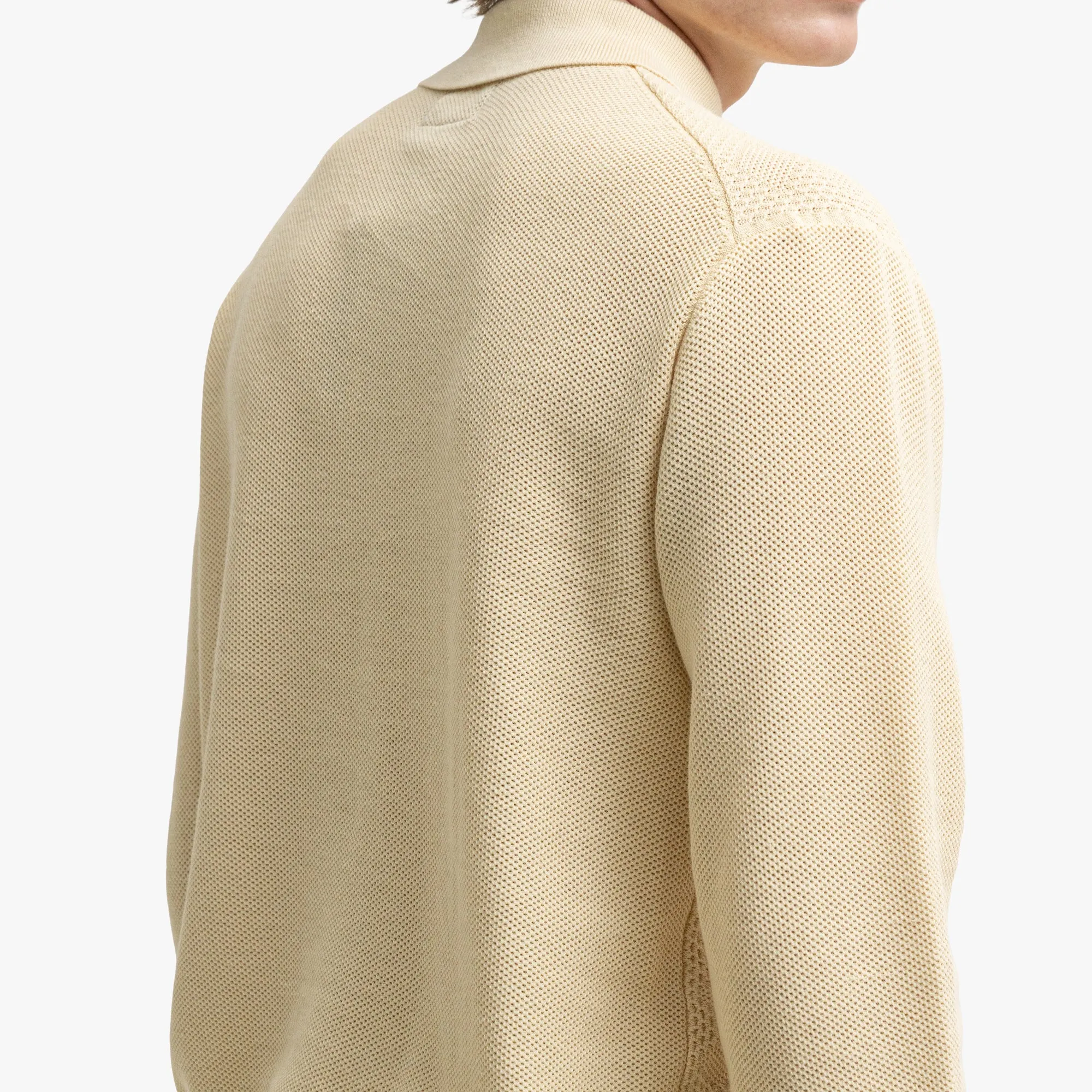 BEAMS PLUS Knit Polo Diamond Off White