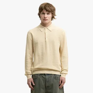 BEAMS PLUS Knit Polo Diamond Off White
