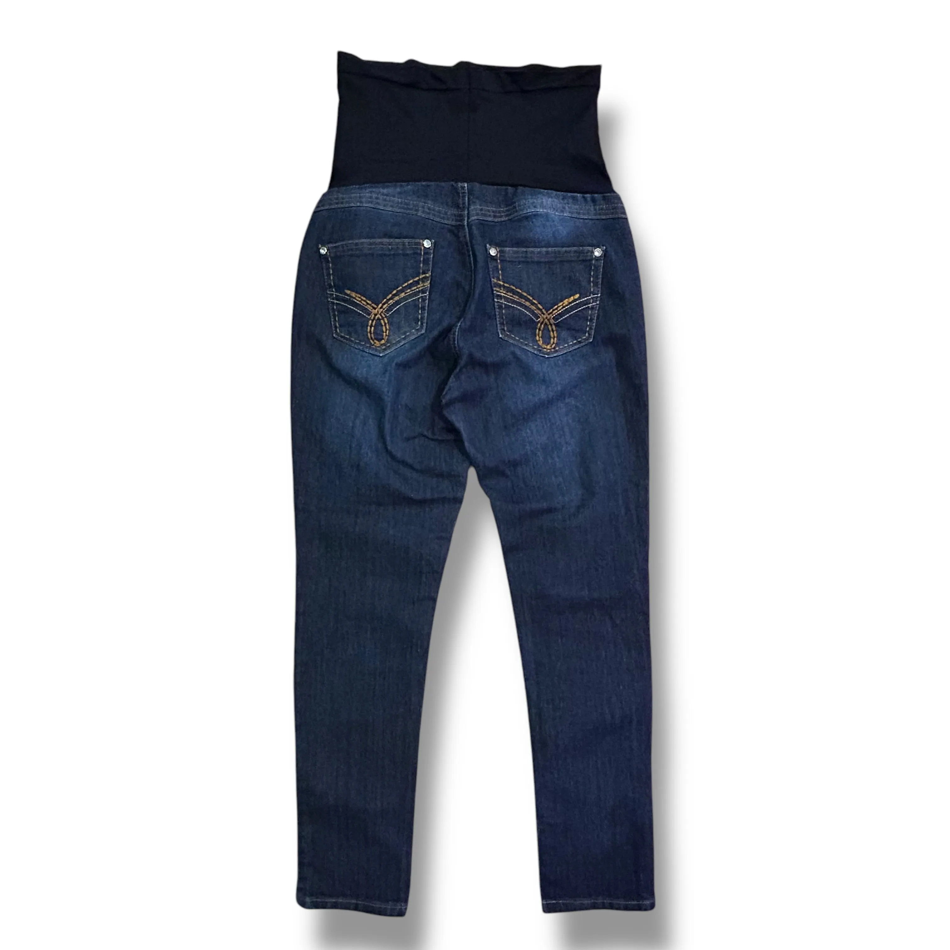 Bella Vida Size S Dark Blue Denim Full Panel Skinny Maternity Jeans