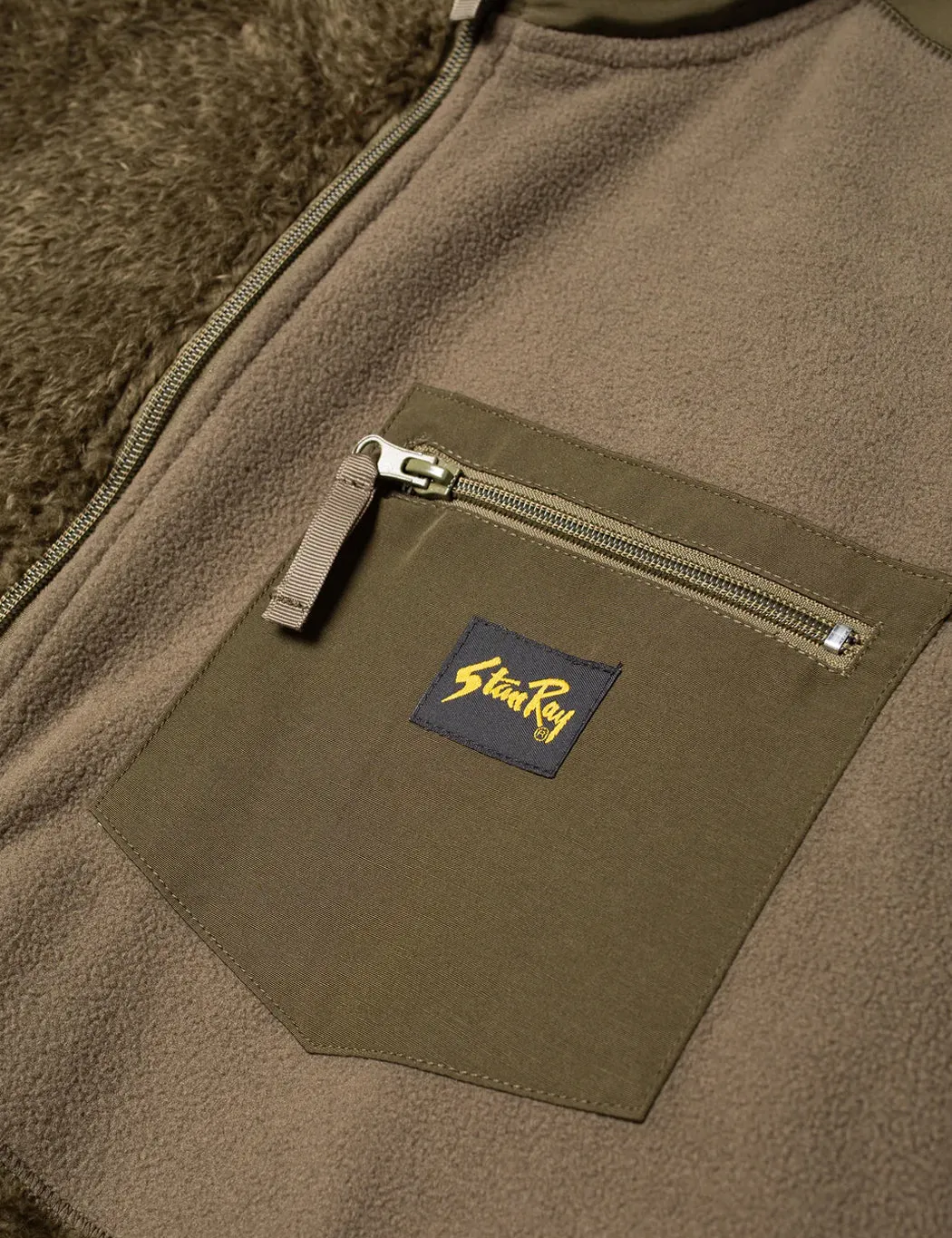 Best-Selling Stan Ray Patchwork Fleece Jacket - Olive Green  Almost Sold Out!