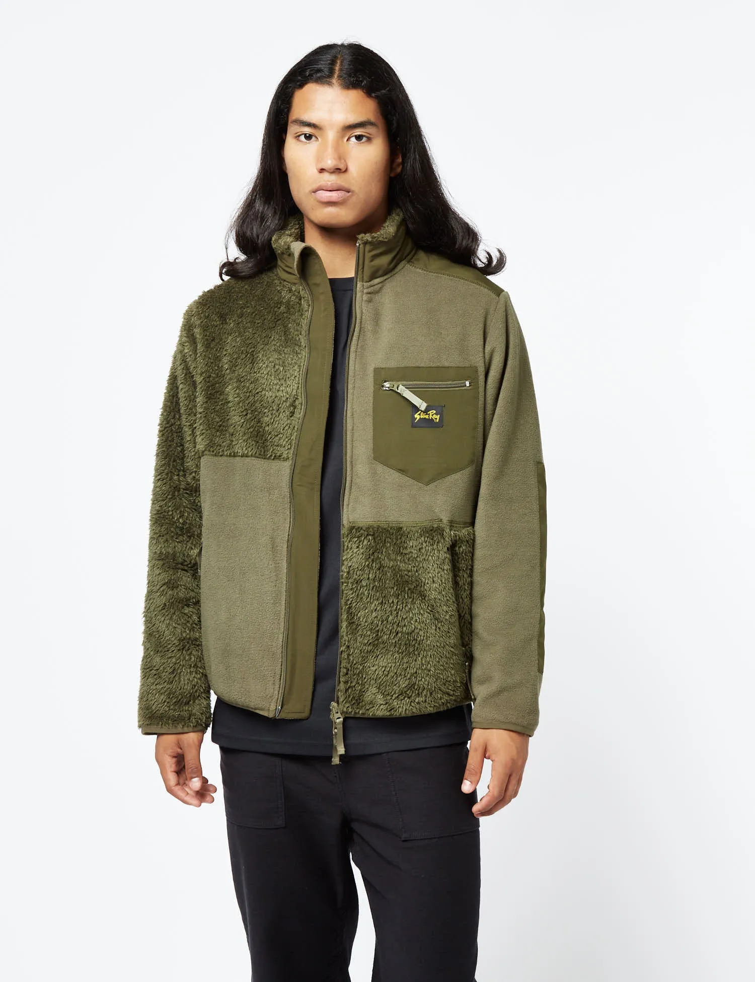 Best-Selling Stan Ray Patchwork Fleece Jacket - Olive Green  Almost Sold Out!