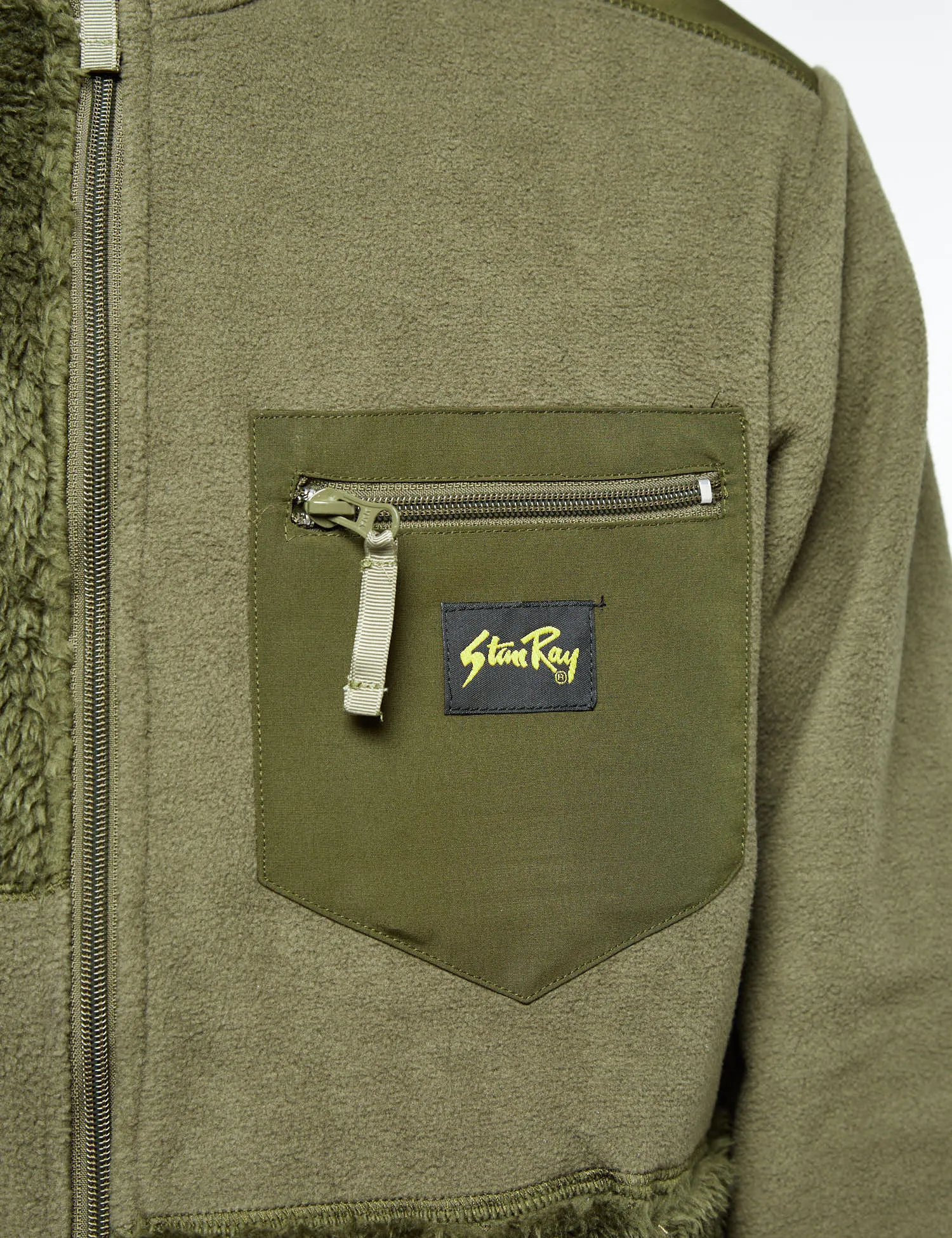 Best-Selling Stan Ray Patchwork Fleece Jacket - Olive Green  Almost Sold Out!