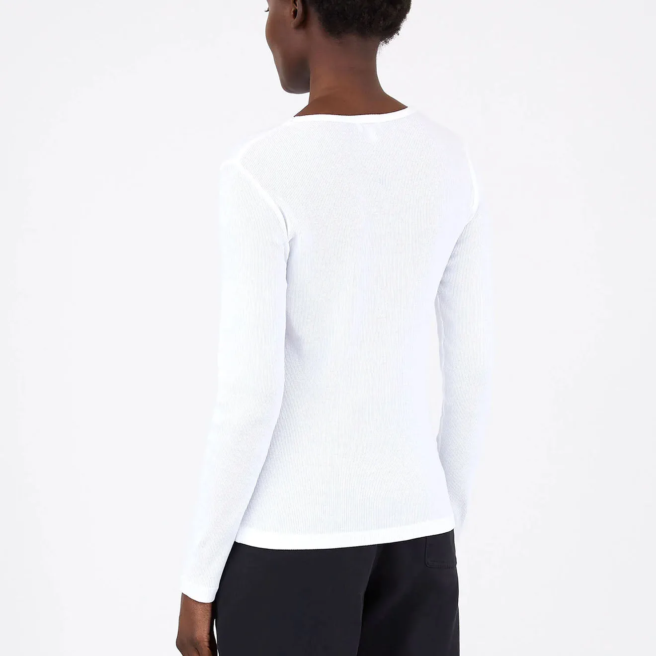 Best-Selling Sunspel Womens Ribbed Long Sleeve T-Shirt White  Limited Stock!