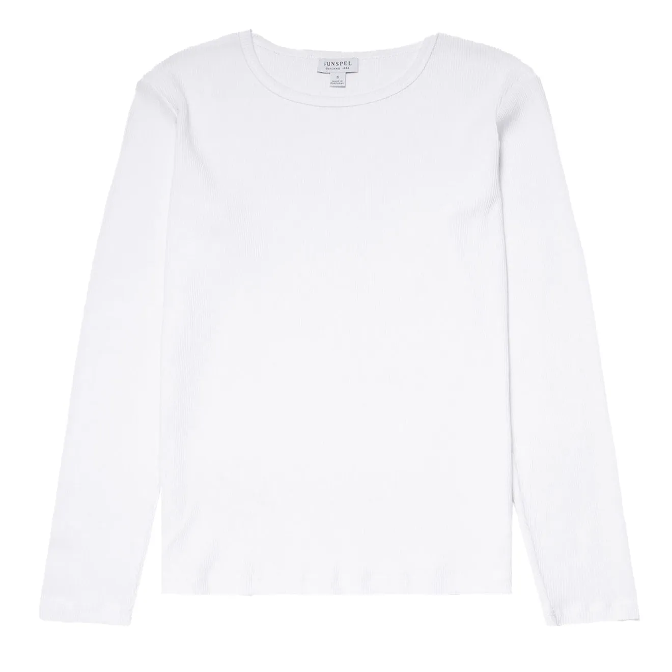 Best-Selling Sunspel Womens Ribbed Long Sleeve T-Shirt White  Limited Stock!