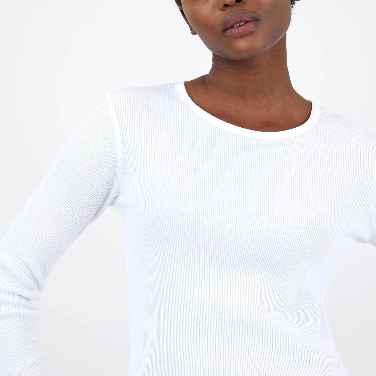 Best-Selling Sunspel Womens Ribbed Long Sleeve T-Shirt White  Limited Stock!