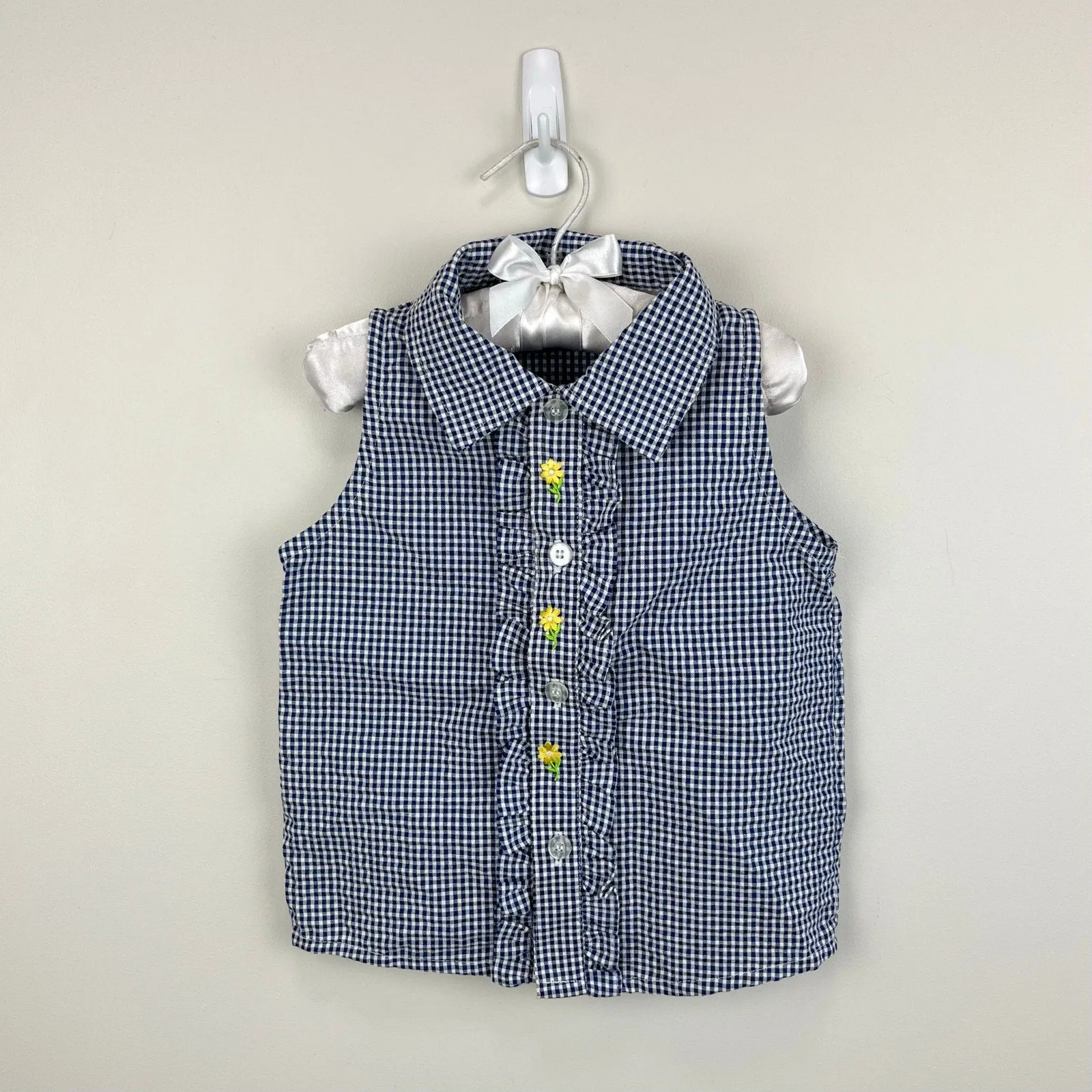 Best-Selling Vintage Kid Zone Ruffle Gingham Plaid Sleeveless Top 4T NWT  Limited Availability!