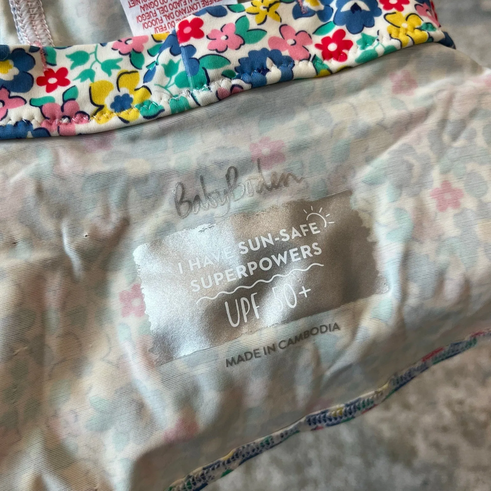 Bestseller Mini Boden Sun-safe Floral Swim Hat 6-12 Months  Last Chance!