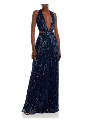 Bestseller Selena Womens Sequined Cut-Out Evening Dress  Last Chance!