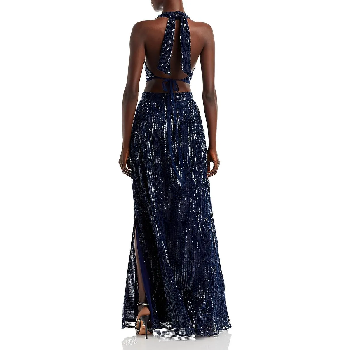 Bestseller Selena Womens Sequined Cut-Out Evening Dress  Last Chance!