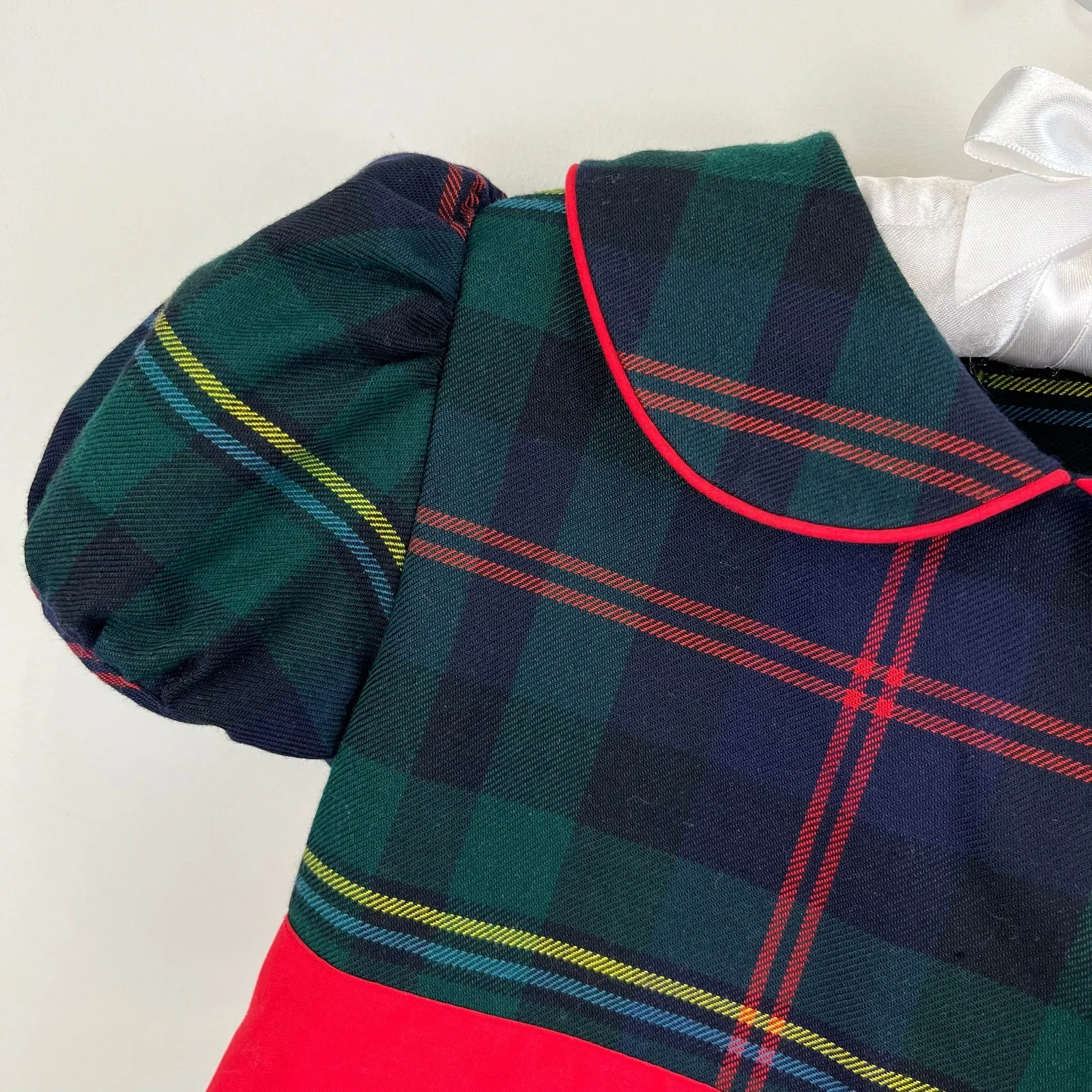 Bestseller The Beaufort Bonnet Company Cindy Lou Sash Dress Horse Trail Tartan 5  Almost Sold Out!