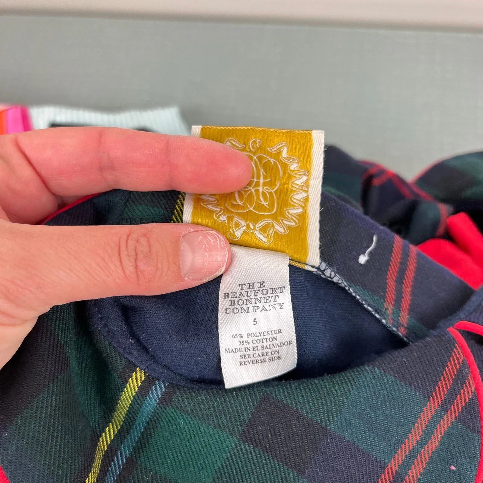 Bestseller The Beaufort Bonnet Company Cindy Lou Sash Dress Horse Trail Tartan 5  Almost Sold Out!