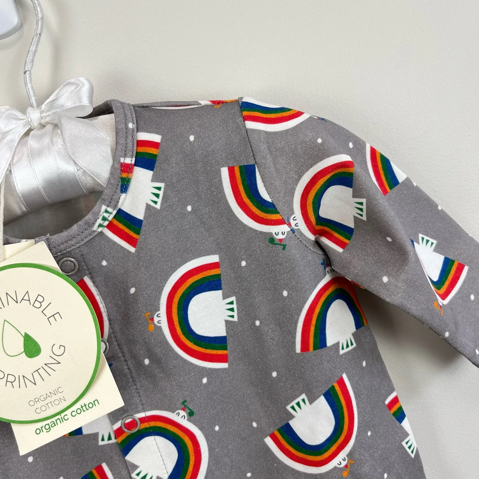 Bestseller The Bonnie Mob Baby Dreamer Sleepsuit Gray Dove 0-3 Months NWT  Limited Stock!