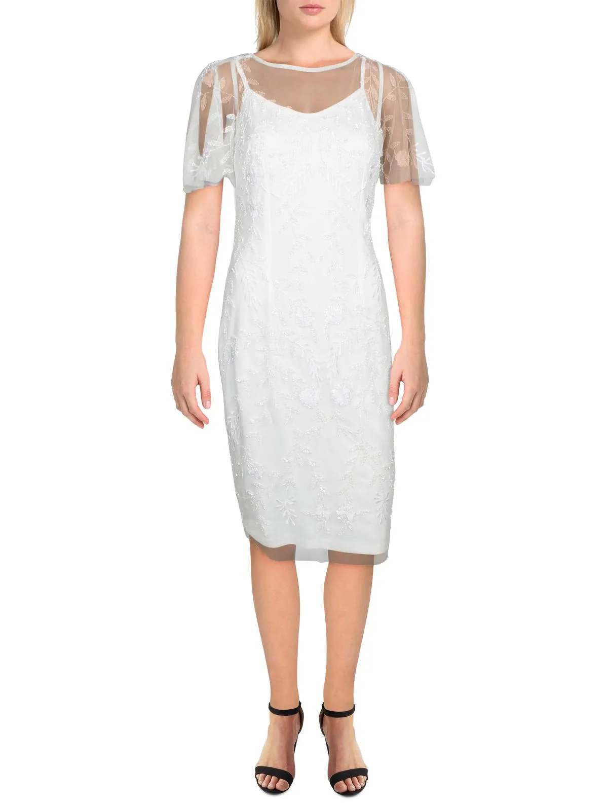 Bestseller Womens Embellished Illusion Cocktail Dress  Dont Miss Out!