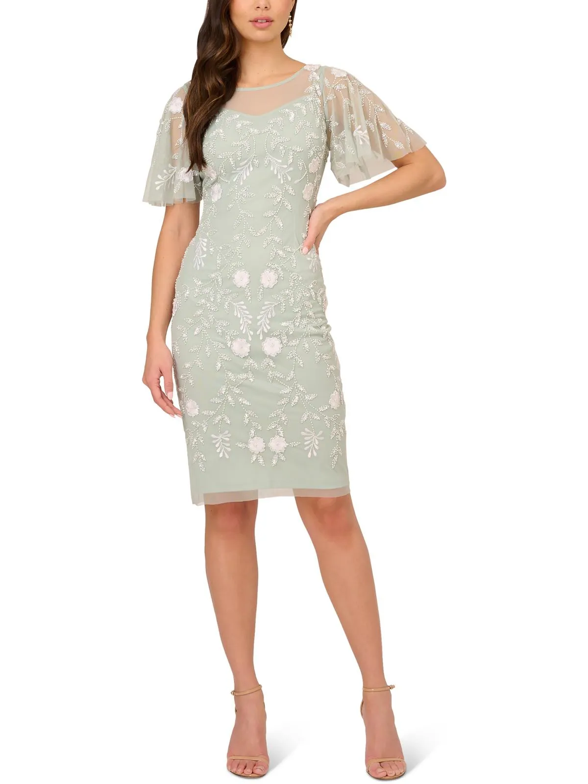 Bestseller Womens Embellished Illusion Cocktail Dress  Dont Miss Out!