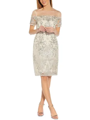 Bestseller Womens Mesh Embroidered Cocktail and Party Dress  Limited Availability!
