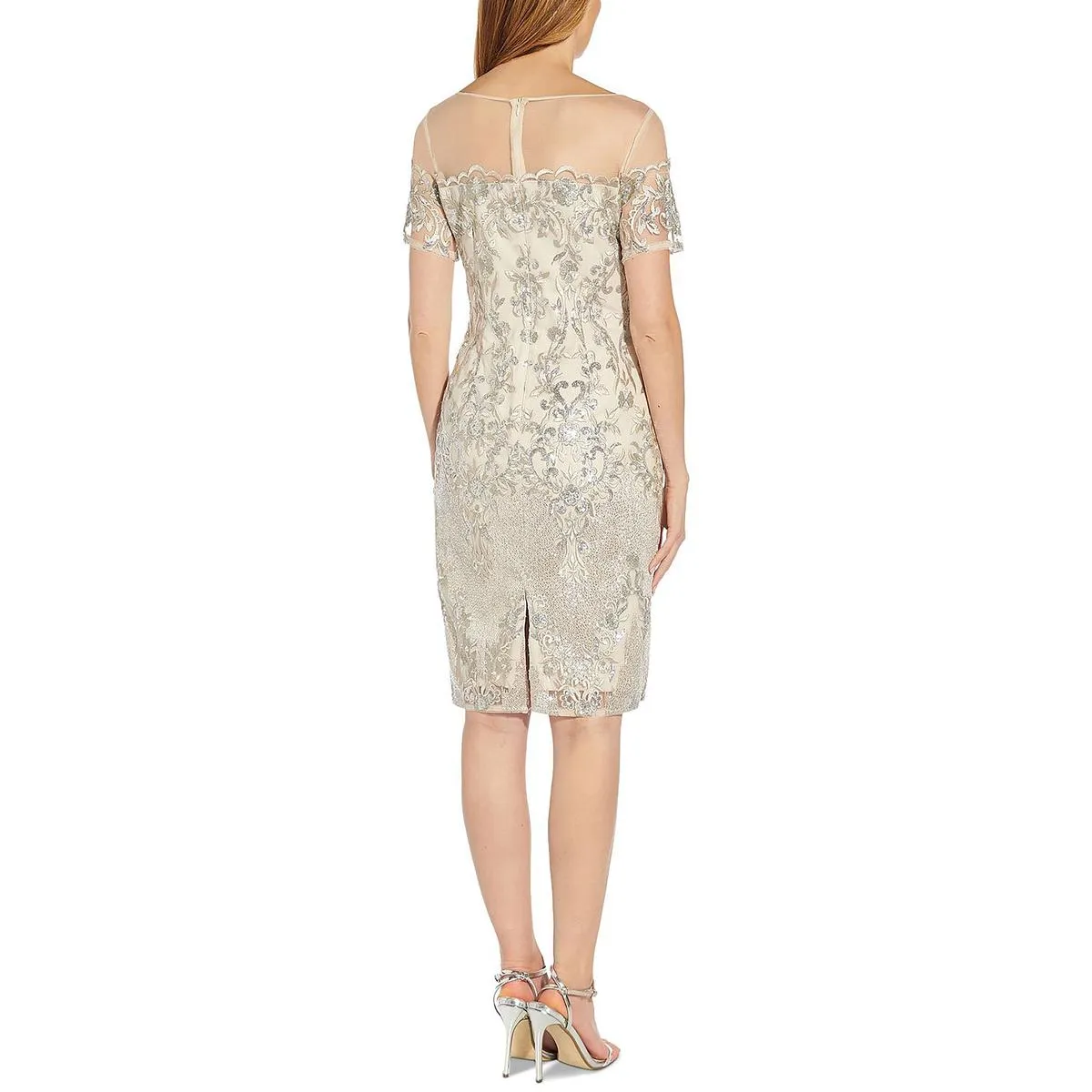 Bestseller Womens Mesh Embroidered Cocktail and Party Dress  Limited Availability!