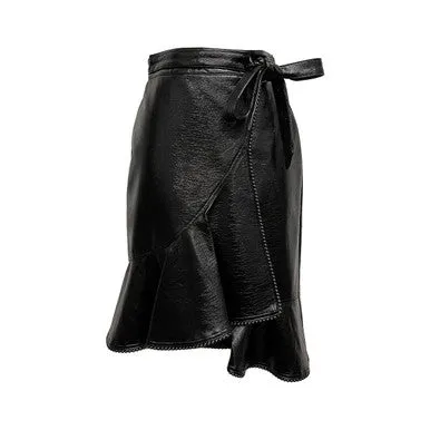 BestSelling Gimela Vegan Leather Wrap Skirt  Dont Miss Out!