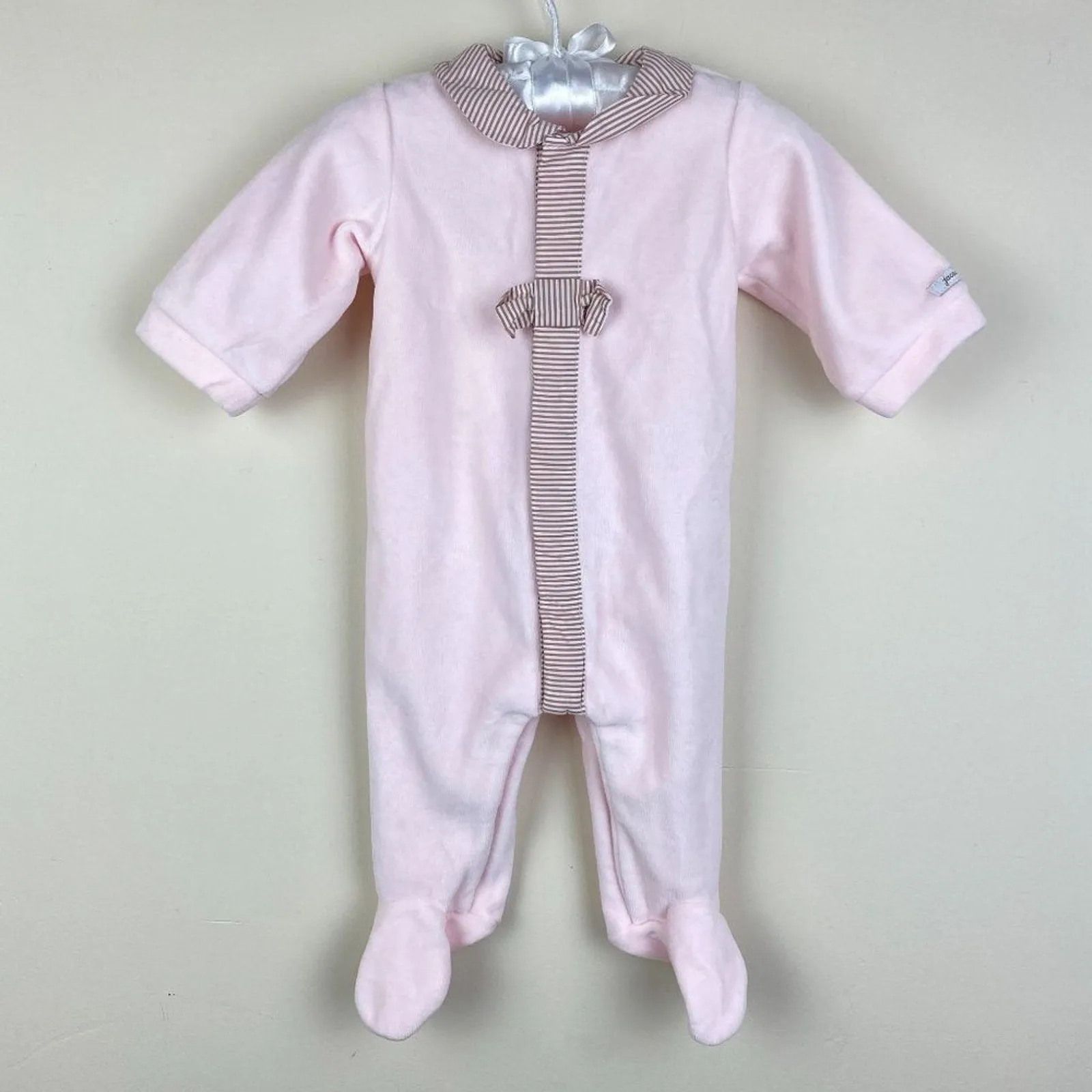BestSelling Jacadi Paris Pink Velour Bow Footie 3 Months  Dont Miss Out!