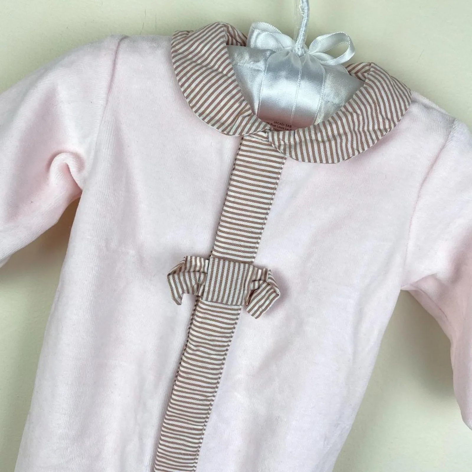 BestSelling Jacadi Paris Pink Velour Bow Footie 3 Months  Dont Miss Out!