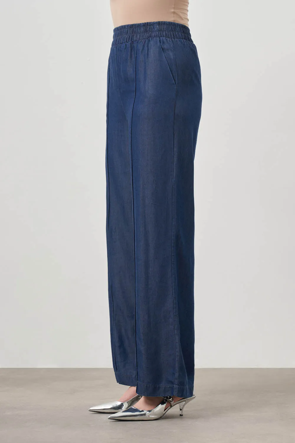 BestSelling Mizalle Wide Leg Denim Pants Indigo Apparel  Limited Availability!