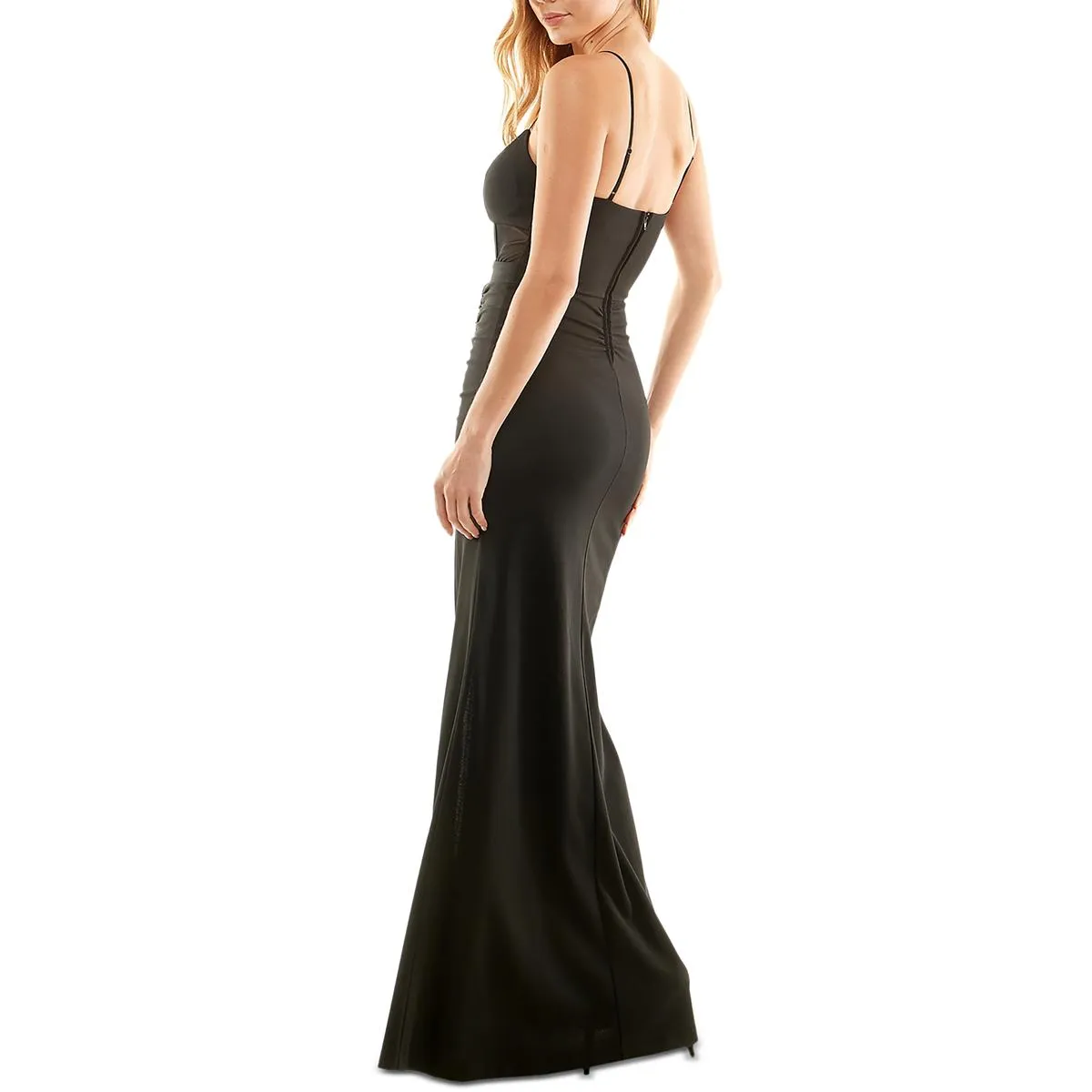 BestSelling Womens Ruched Mesh-Contrast Evening Dress  Almost Sold Out!