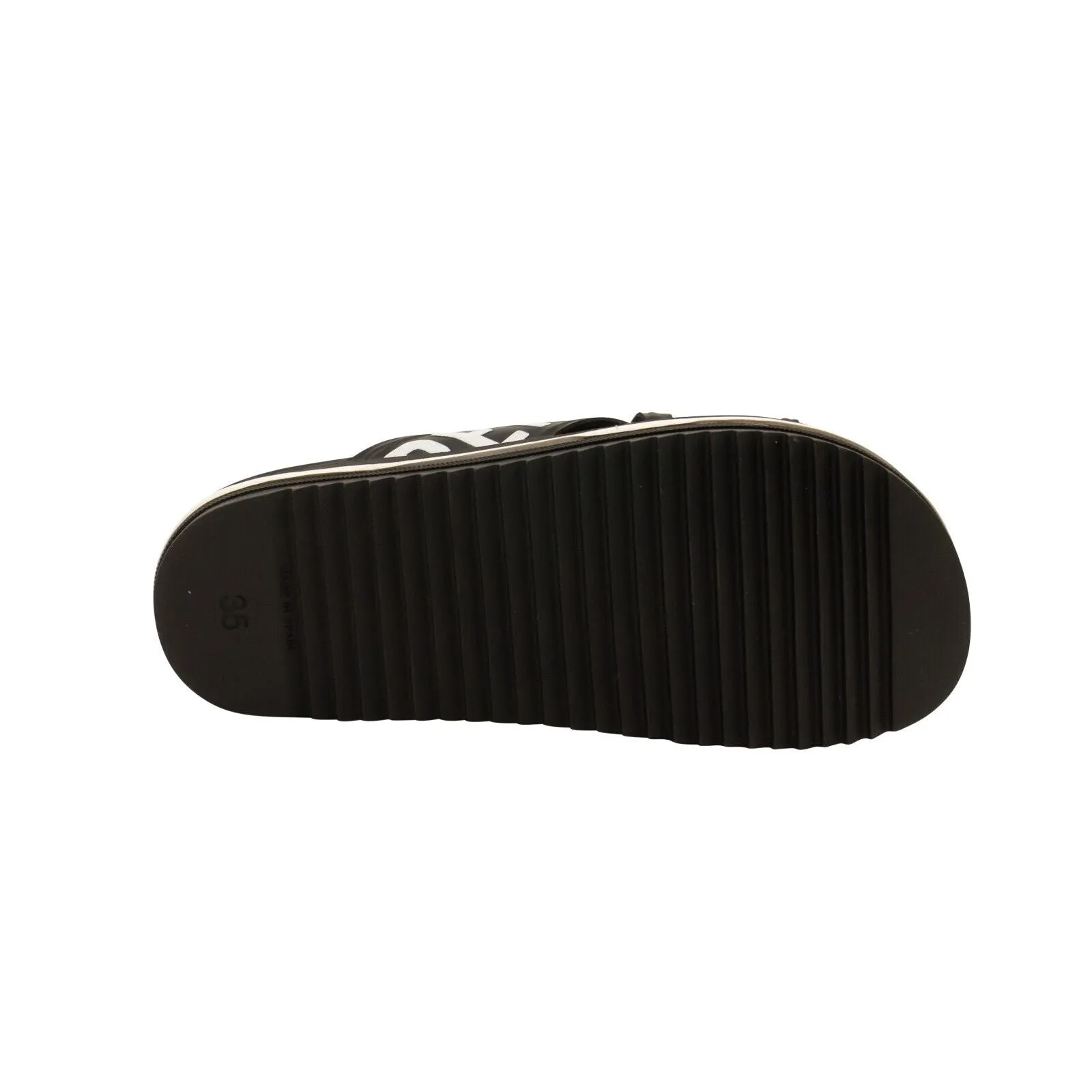 Black Rubber Cross Strap Berkley Slides