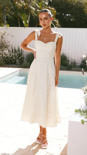 Blakely Midi Dress - Lemon Floral Billy J