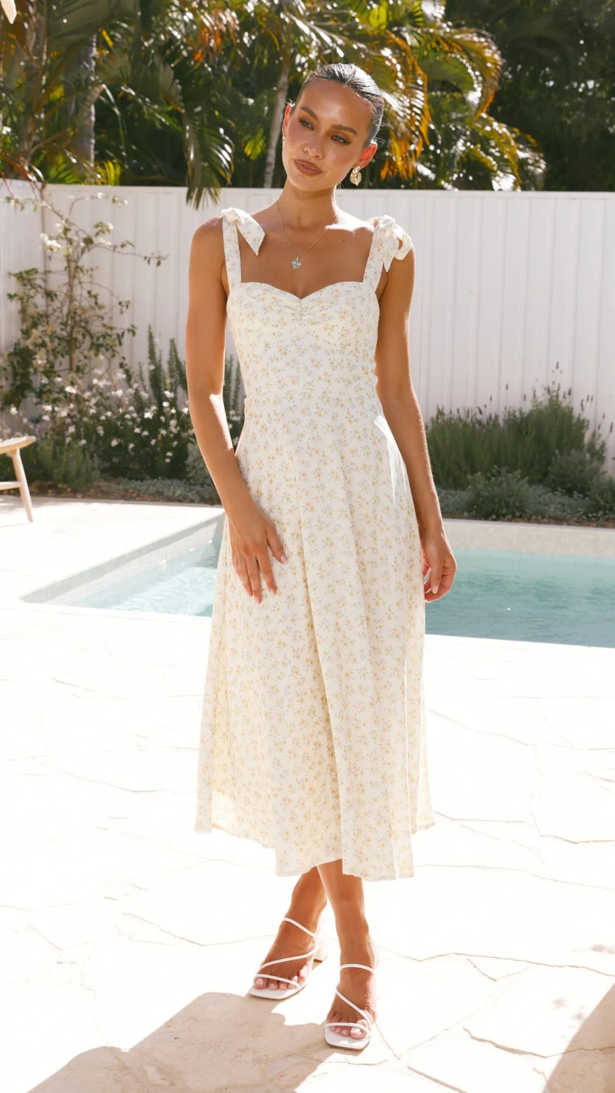 Blakely Midi Dress - Lemon Floral Billy J