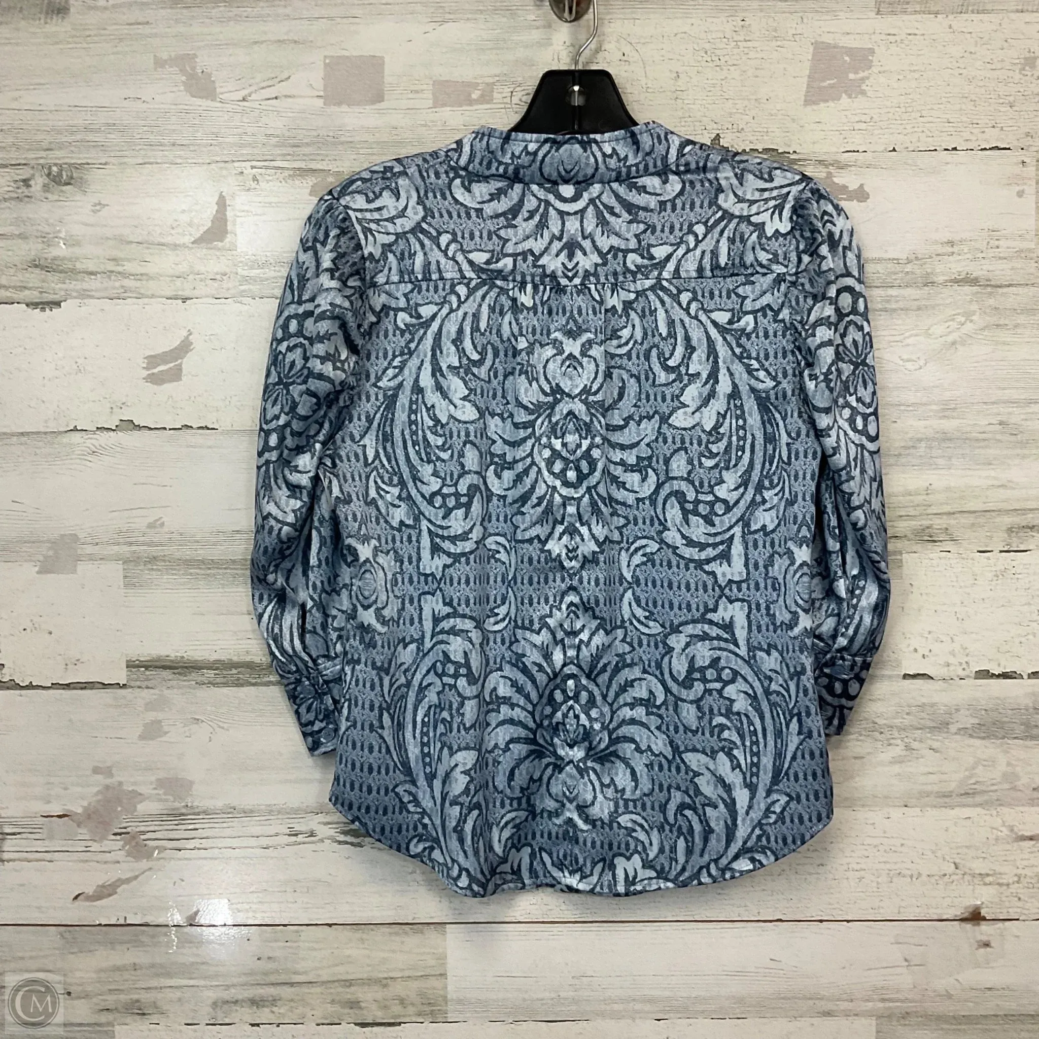 Blouse 3/4 Sleeve By White House Black Market In Blue, Size: Xs