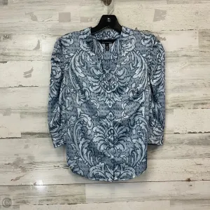 Blouse 3/4 Sleeve By White House Black Market In Blue, Size: Xs