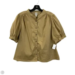 Blouse 3/4 Sleeve By Worthington In Tan, Size: Xxl