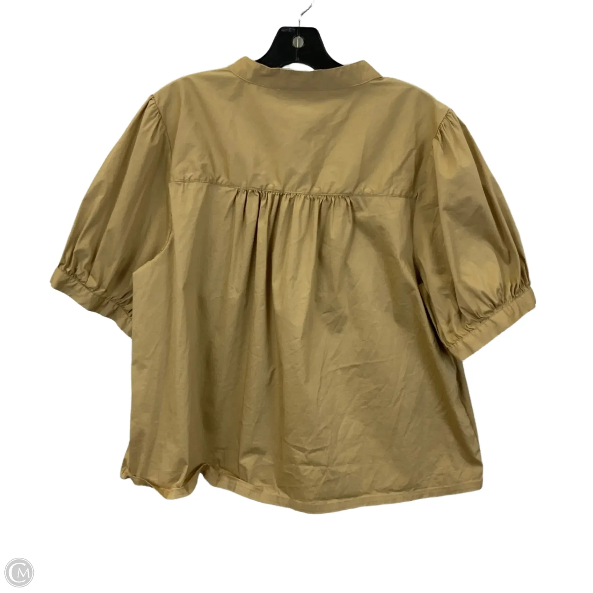 Blouse 3/4 Sleeve By Worthington In Tan, Size: Xxl