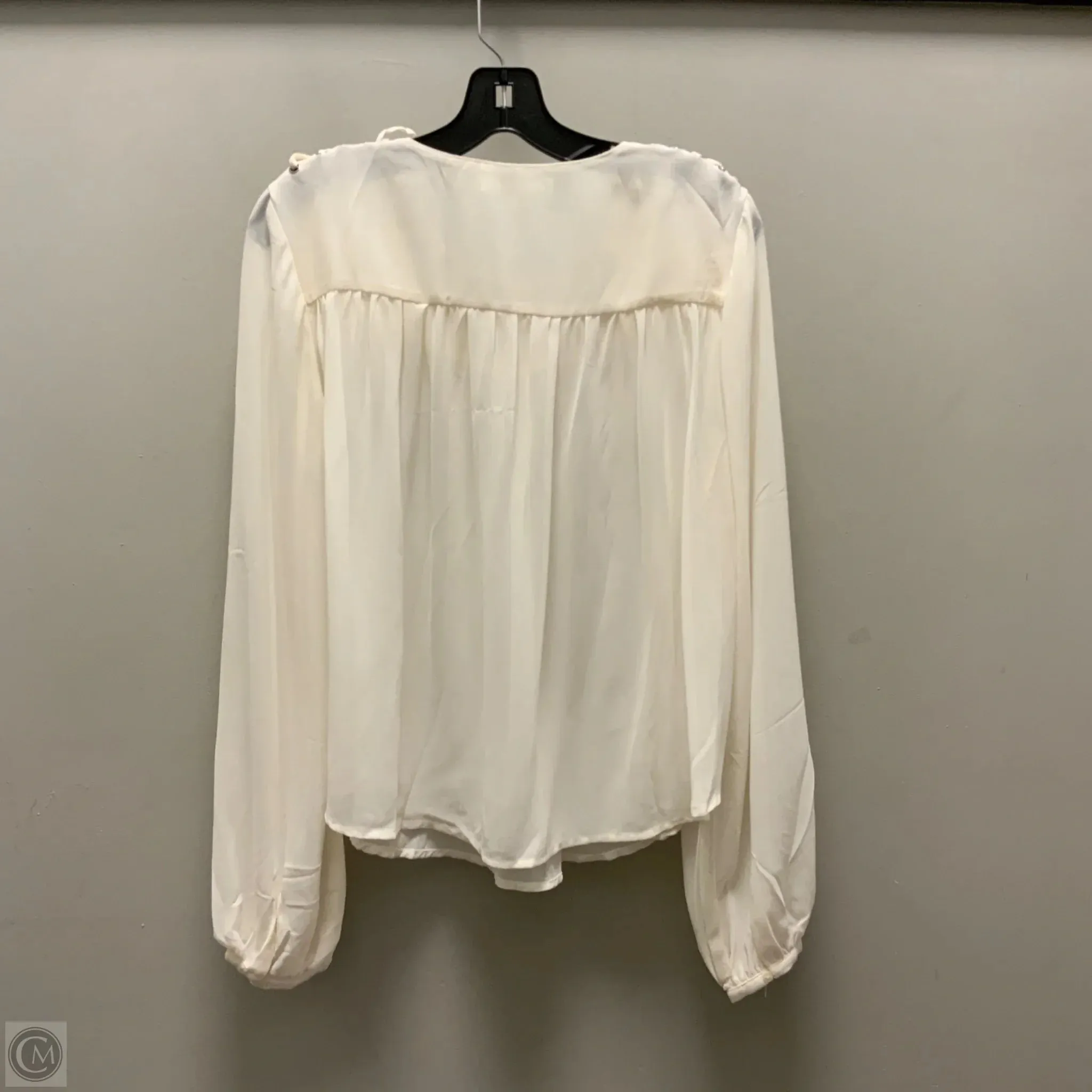 Blouse Long Sleeve By After Market In Cream, Size: L