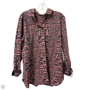Blouse Long Sleeve By Chicos In Black & Brown, Size: L