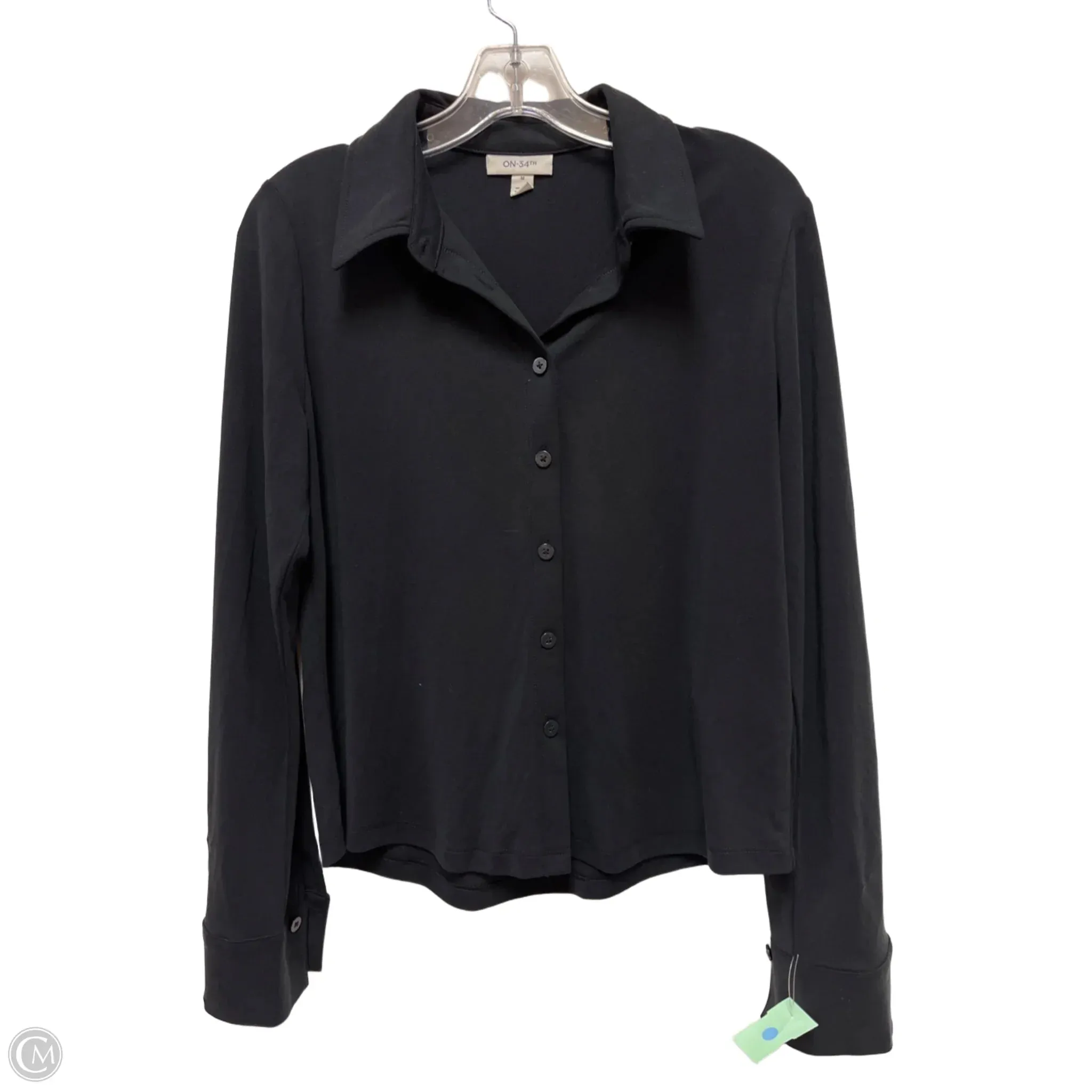 Blouse Long Sleeve By Clothes Mentor In Black, Size: M
