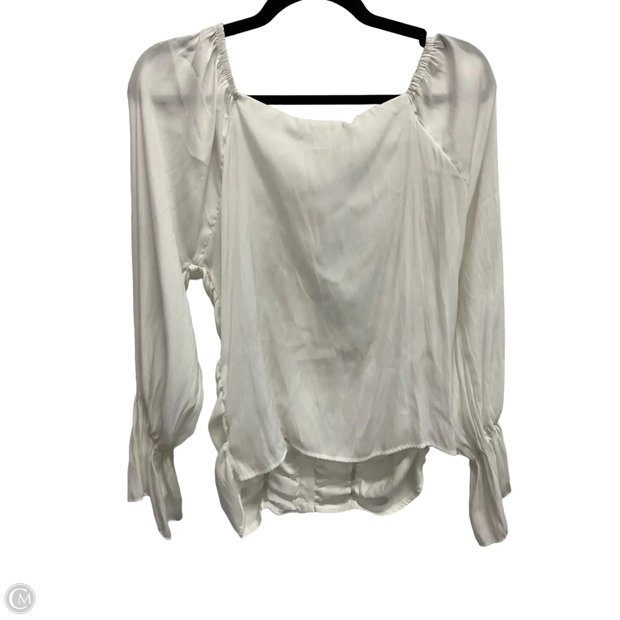 Blouse Long Sleeve By Cmc In White, Size: S