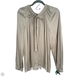 Blouse Long Sleeve By Current Air In Tan, Size: L