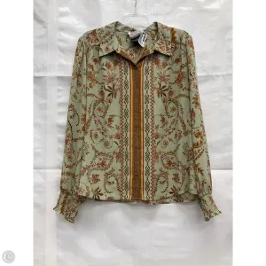 Blouse Long Sleeve By Diane Gilman In Floral Print, Size: Xxl