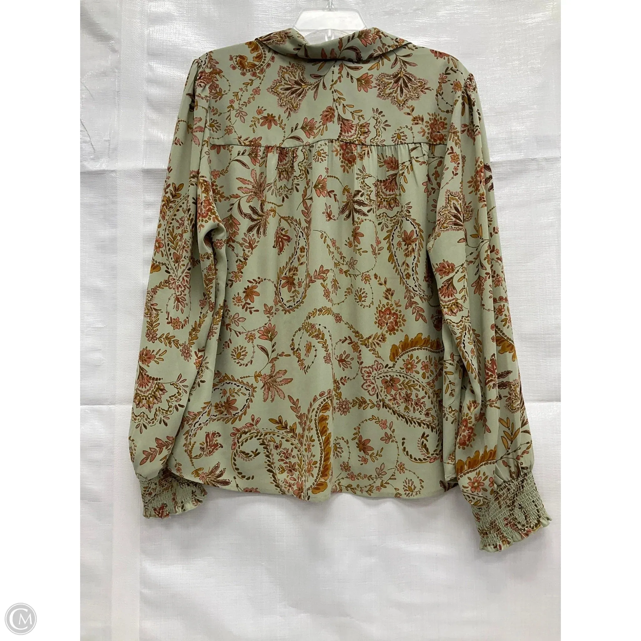 Blouse Long Sleeve By Diane Gilman In Floral Print, Size: Xxl